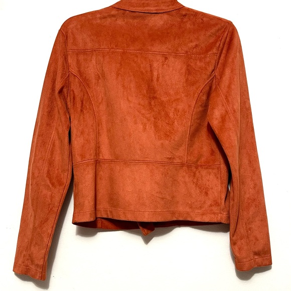 Kettlewell Burnt Orange Suede Women's Moto Motorcycle Zip Jacket S - Picture 3 of 5